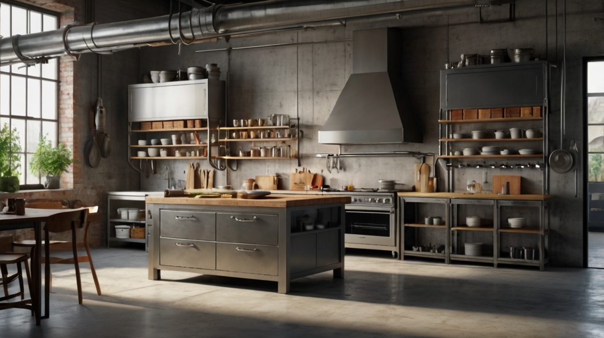 Leonardo Kino XL Draw me a real picture of an industrial kitch 3