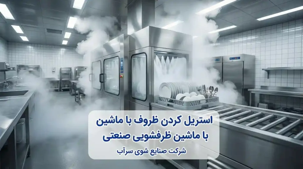 استریل ظروف با ماشین ظرفشویی صنعتی