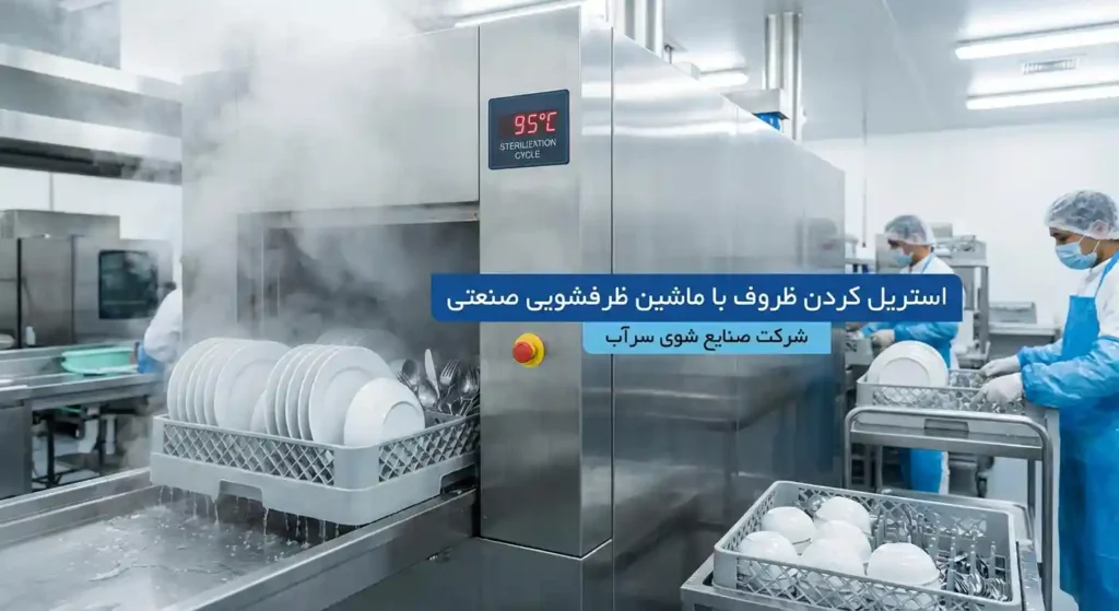 Sterilizing dishes with a commercial dishwasher (3)