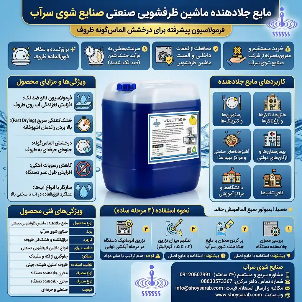 مزایای مایع جلادهنده ماشین ظرفشویی صنعتی