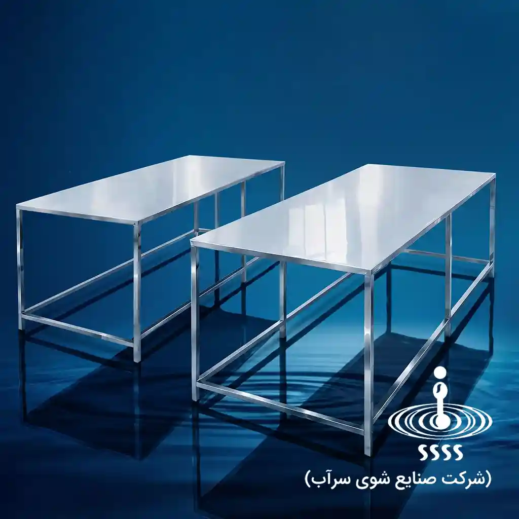 میز کار استیل صنعتی صنایع شوی سرآب مناسب آشپزخانه صنعتی