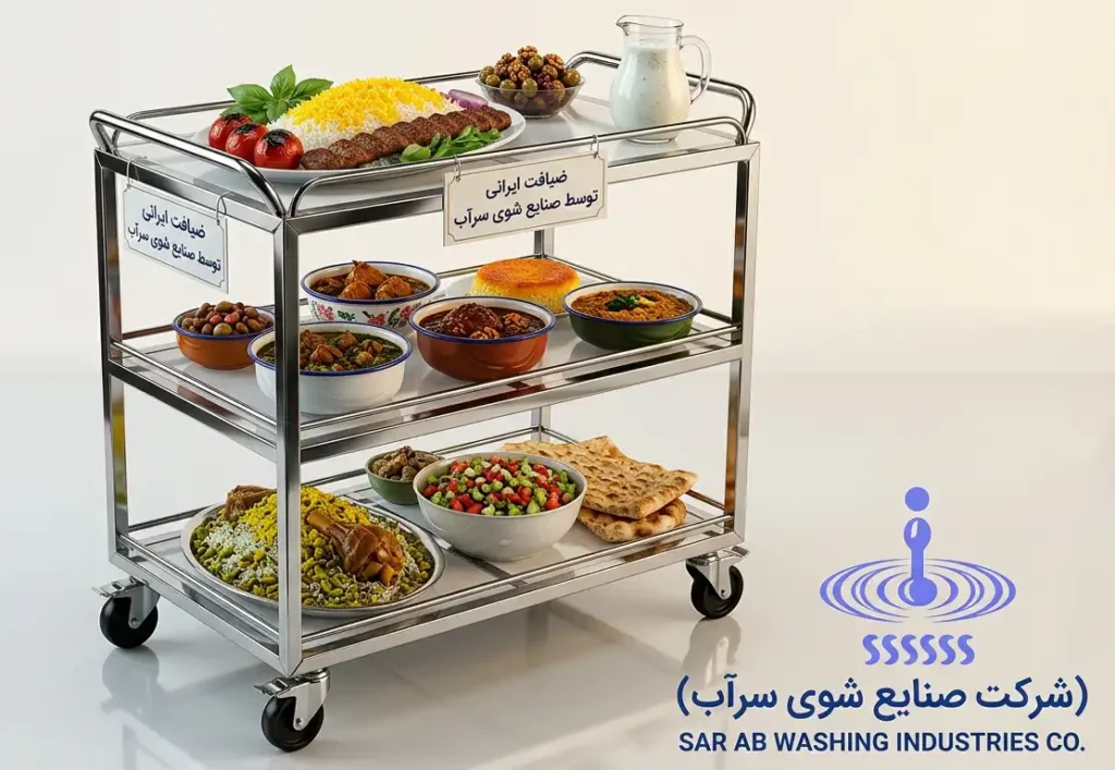 ترولی حمل ظرف استیل شرکت صنایع شوی سرآب